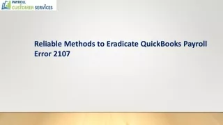 Method to fix QuickBooks Payroll error 2107