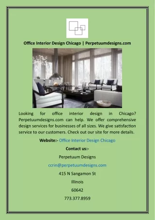 Office Interior Design Chicago  Perpetuumdesigns