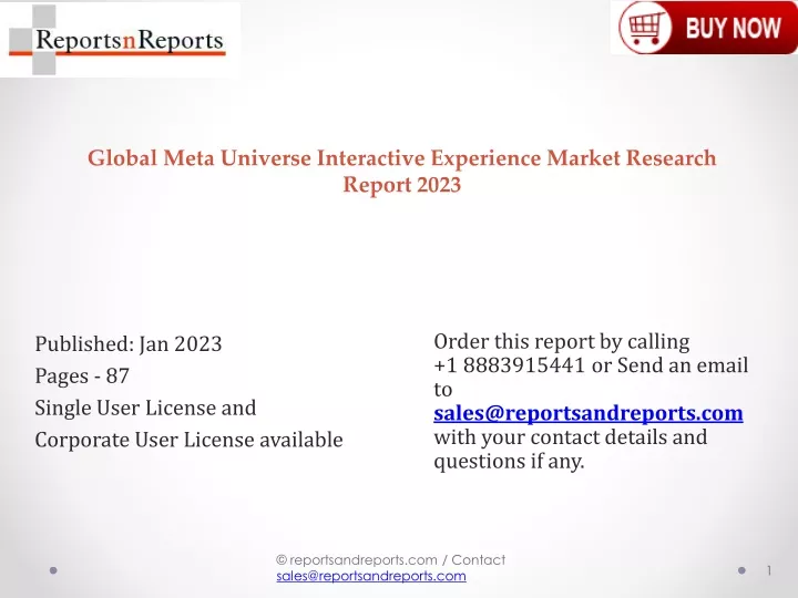 global meta universe interactive experience market research report 2023