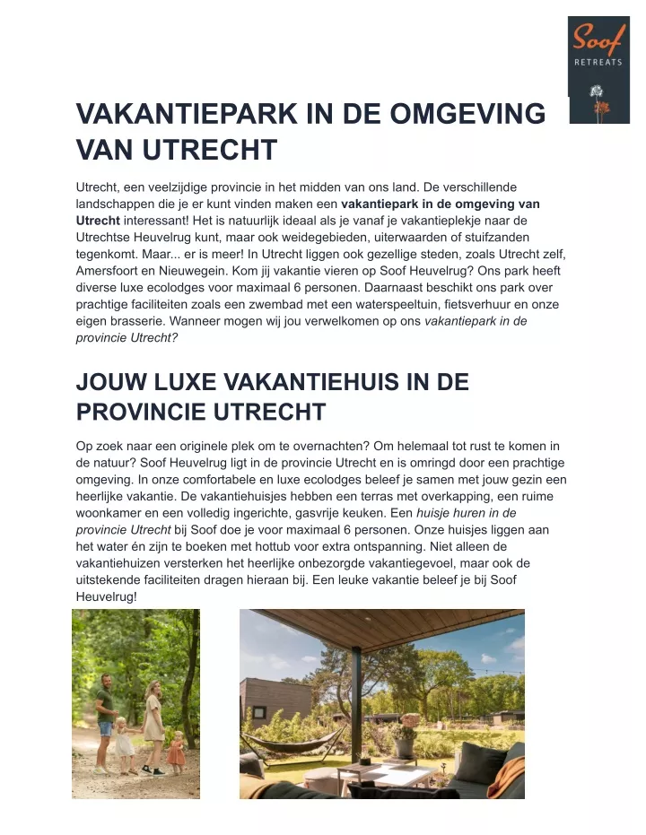 vakantiepark in de omgeving van utrecht