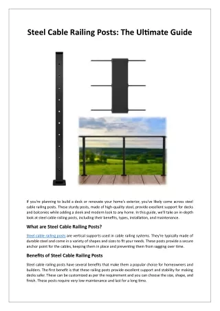 Steel Cable Railing Posts