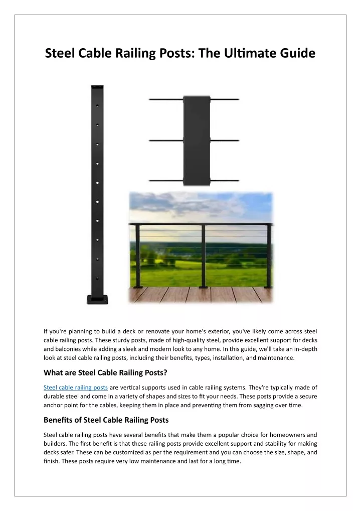 steel cable railing posts the ultimate guide