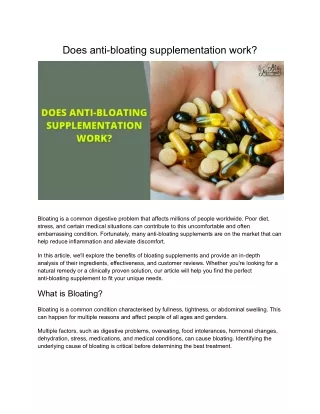 does anti bloating supplementation work