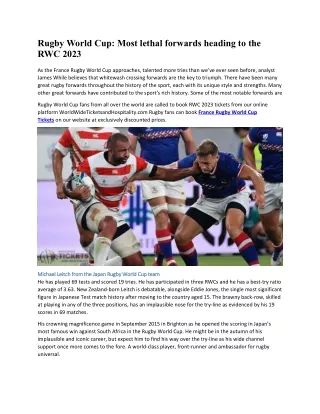 rugby world cup most lethal forwards heading
