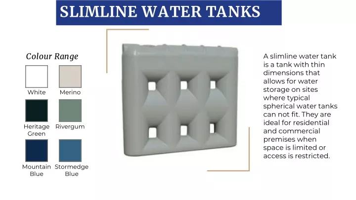 slimline water tanks