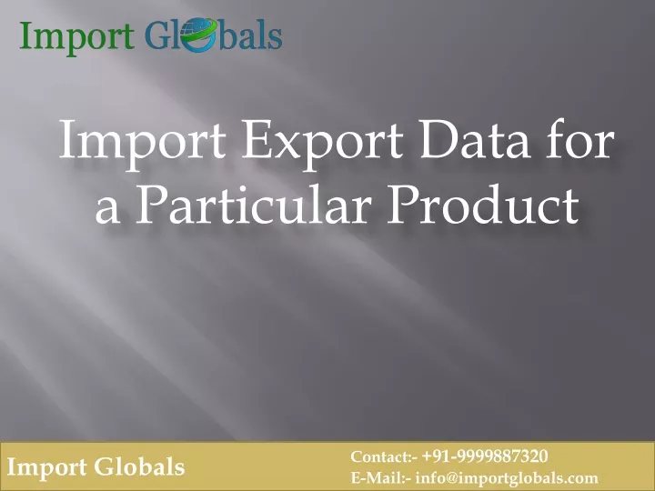 import export data for a particular product