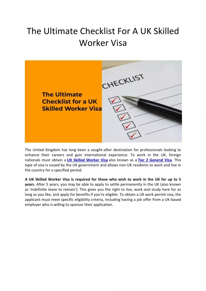 the ultimate checklist for a uk skilled worker