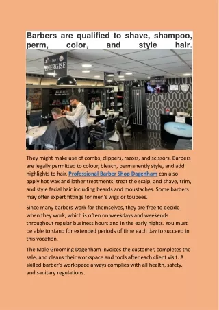 barbers are qualified to shave shampoo perm color