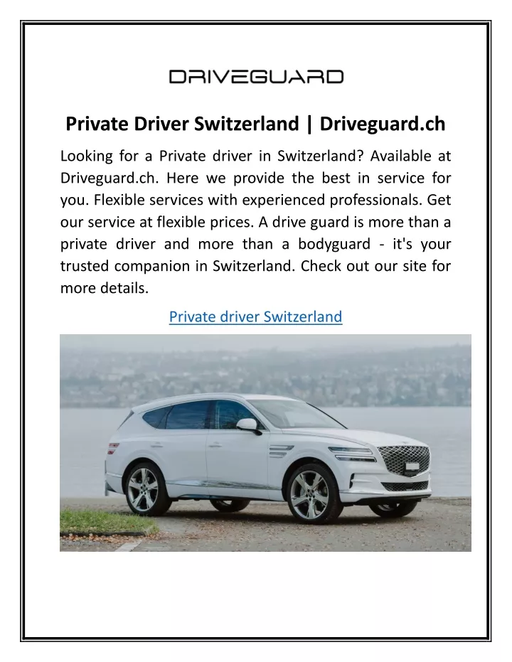 private driver switzerland driveguard ch