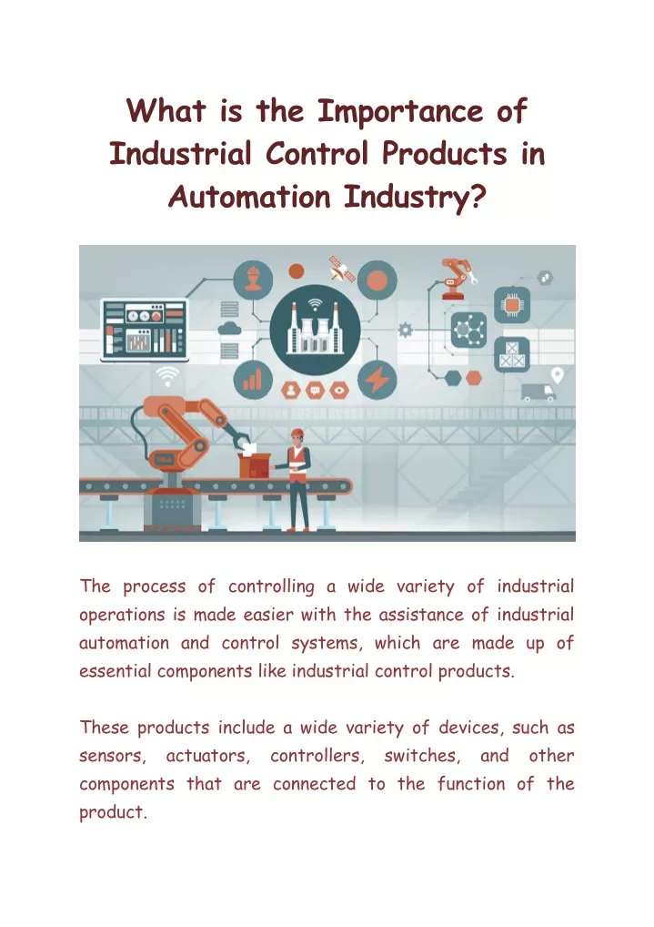 what is the importance of industrial control