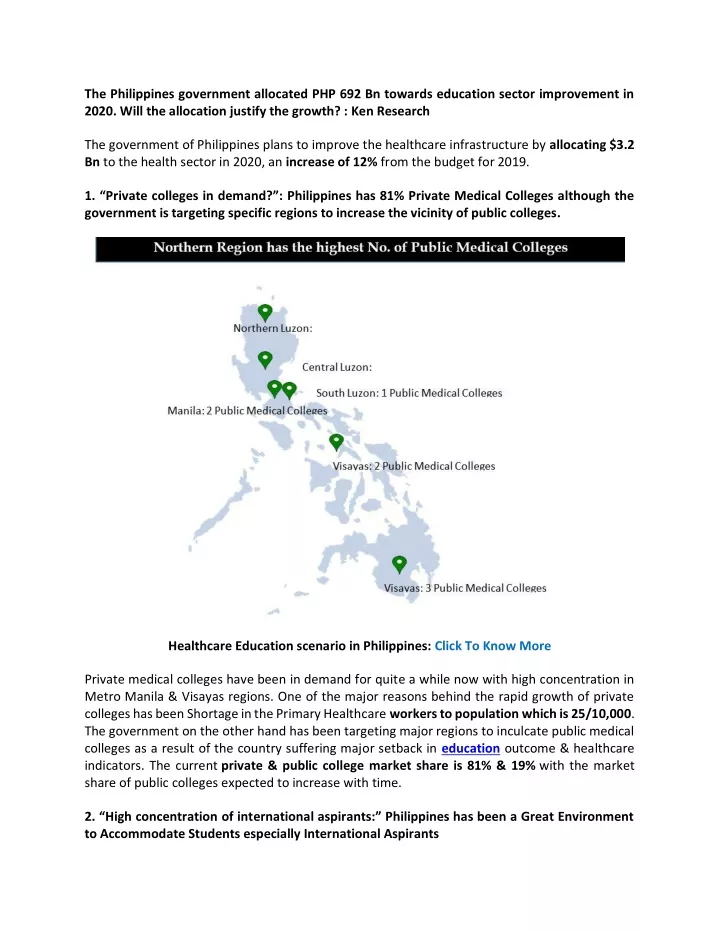 the philippines government allocated