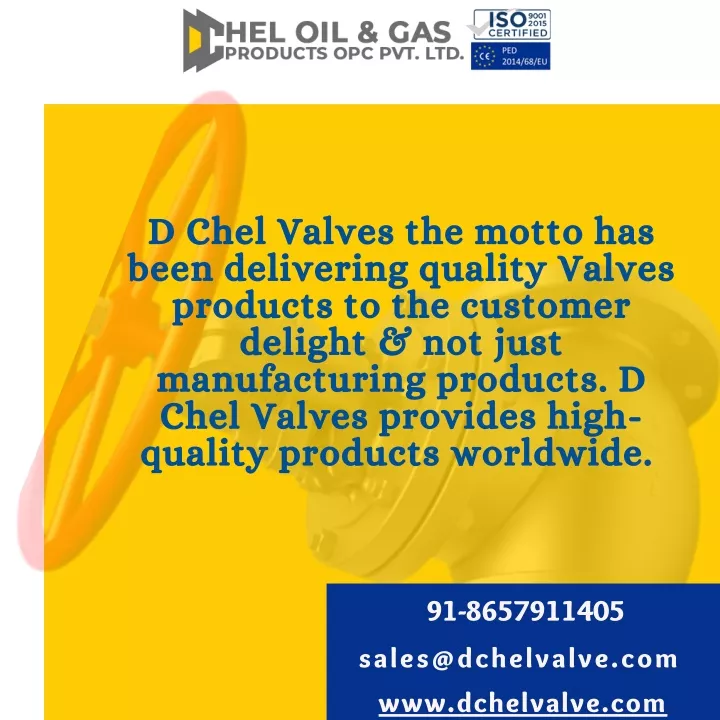 d chel valves the motto has been delivering