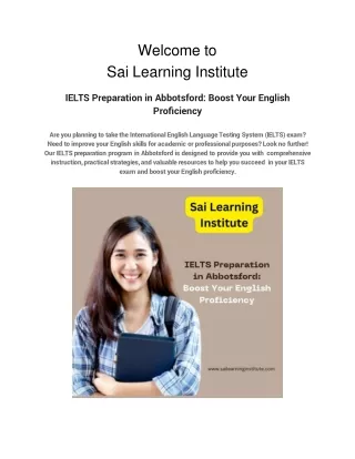 welcome to sai learning institute