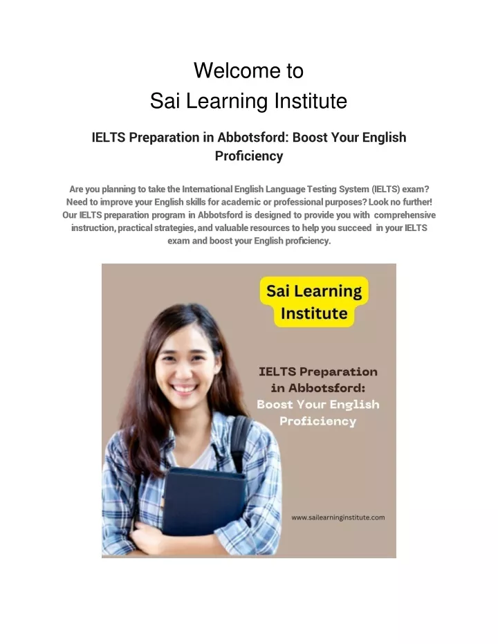 welcome to sai learning institute