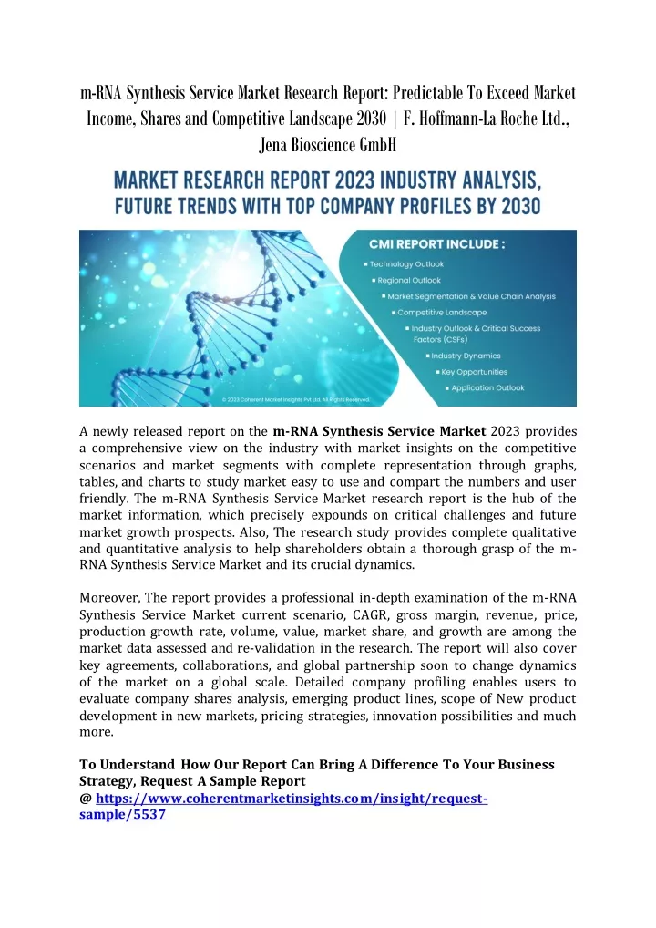 m rna synthesis service market research report