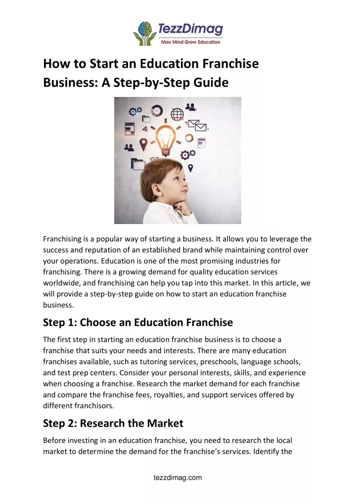 how to start an education franchise business