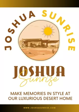 Luxury Joshua Tree Vacation Rentals - Joshua Sunrise