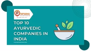 Top 10 Ayurvedic PCD Companies in India