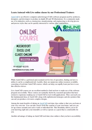 learn autocad with live online classes