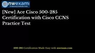new ace cisco 500 285 certification with cisco