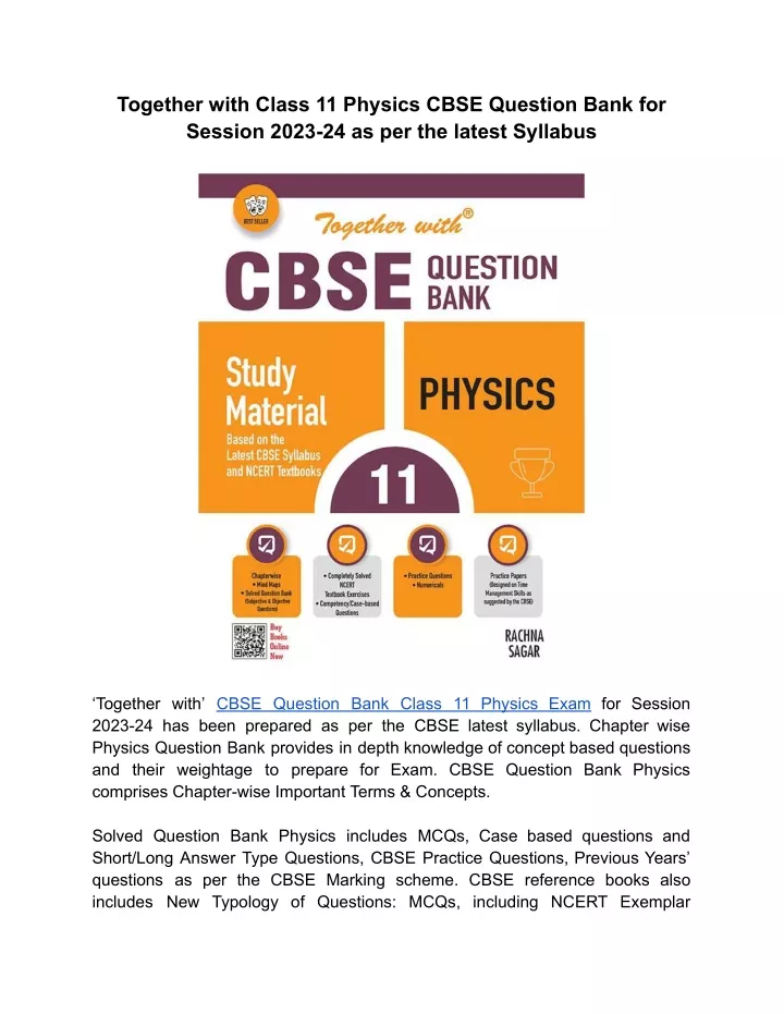 together with class 11 physics cbse question bank