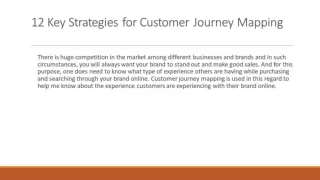 12 Key Strategies for Customer Journey Mapping