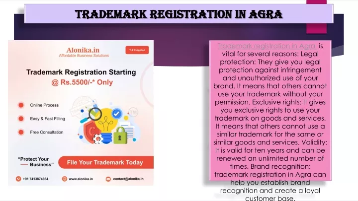 trademark registration in agra