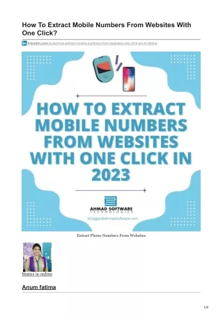 how to extract mobile numbers from websites with