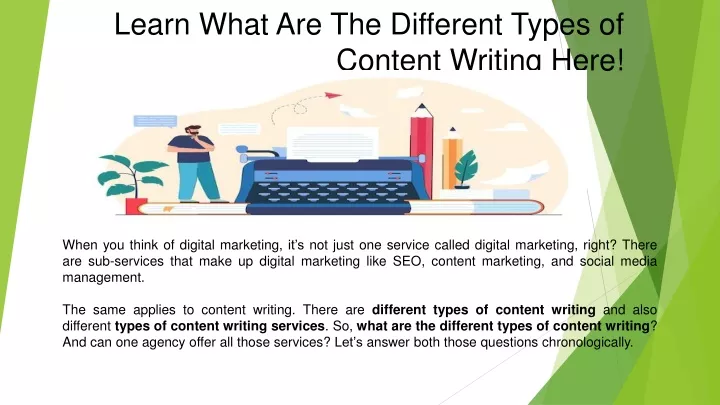 learn what are the different types of content writing here