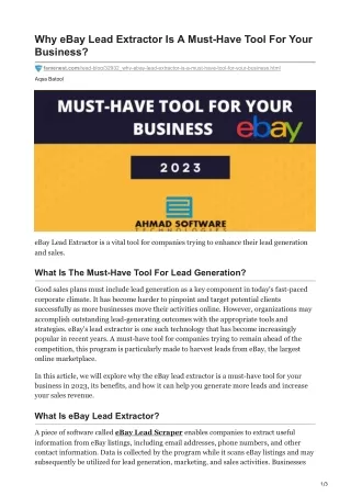 why ebay lead extractor is a must have tool