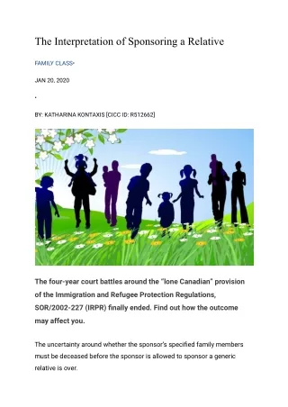 the interpretation of sponsoring a relative