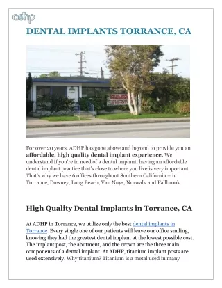 DENTAL IMPLANTS IN TORRANCE, CA