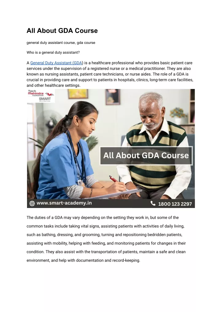 all about gda course