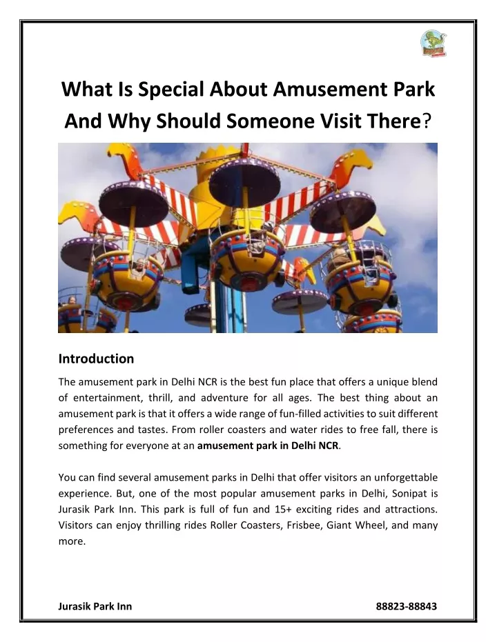 what is special about amusement park