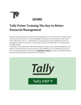 Tally Course in Mohali | TechVigya
