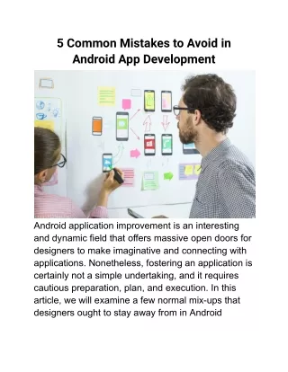 5 Common Mistakes to Avoid in Android App Development