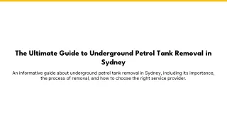 The Importance of Underground Petrol Tank Removal