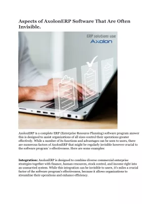 aspects of axolonerp software that are often