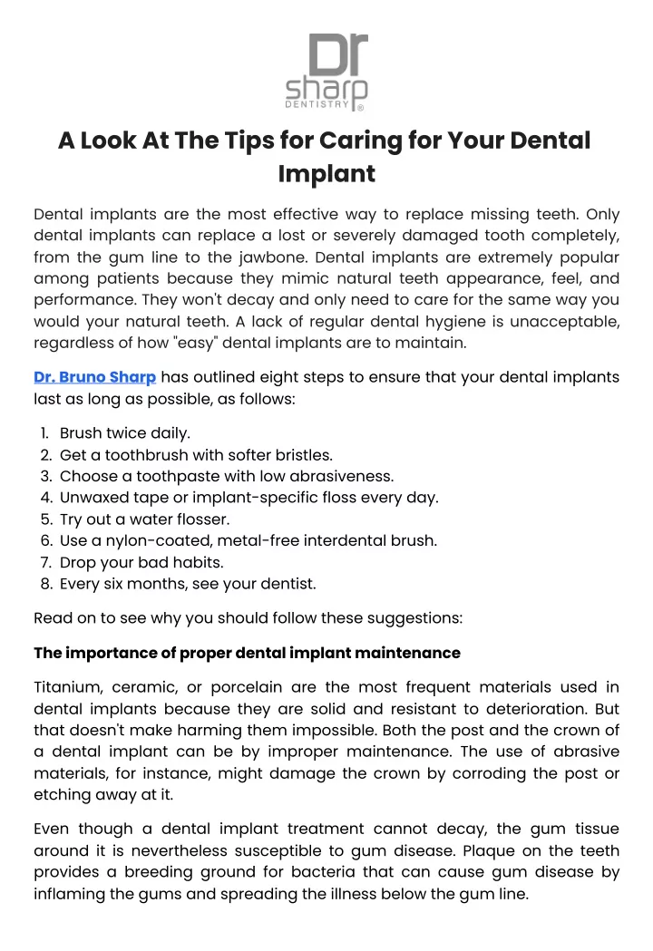 a look at the tips for caring for your dental