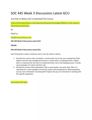 soc 445 week 3 discussions latest gcu