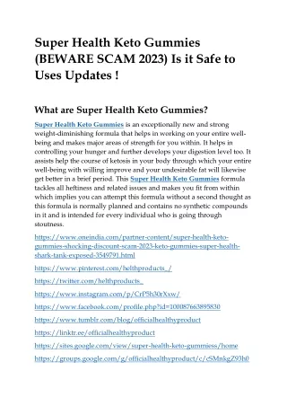 super health keto gummies beware scam 2023