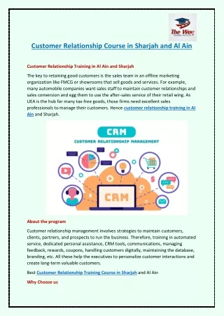 customer relationship course in sharjah and al ain