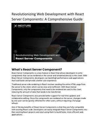 revolutionizing web development with react server