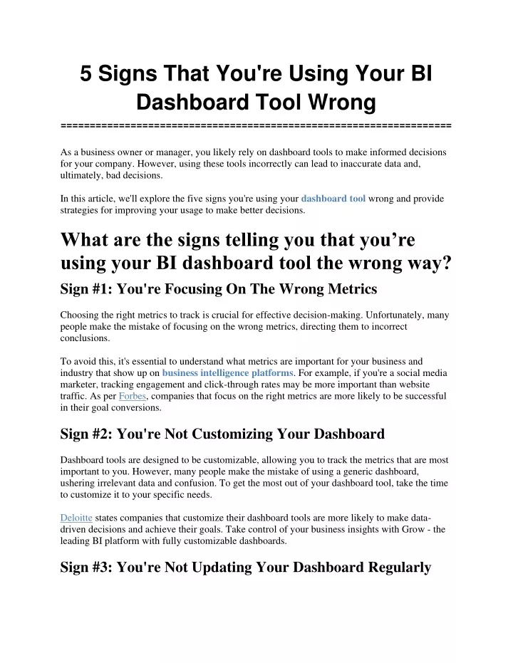 5 signs that you re using your bi dashboard tool