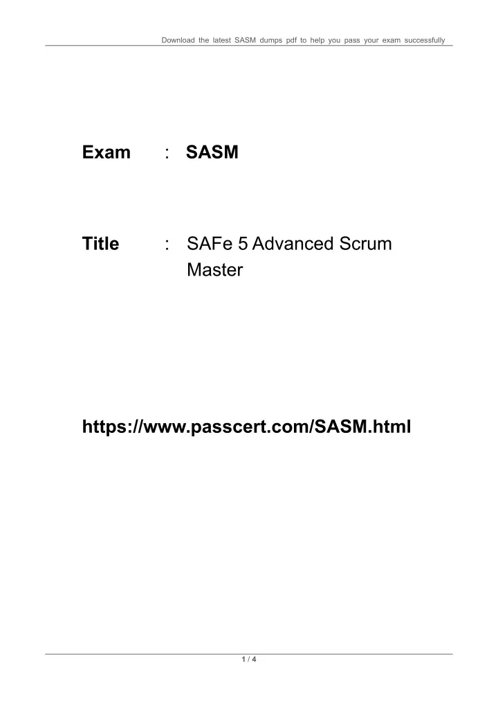 download the latest sasm dumps pdf to help