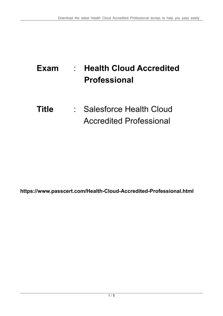 download the latest health cloud accredited