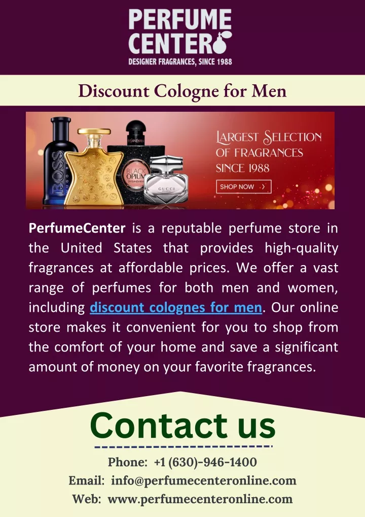 discount cologne for men