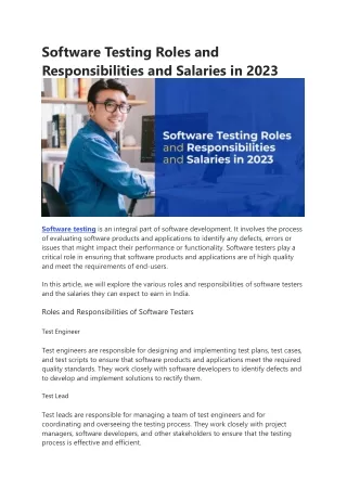 software testing roles and responsibilities
