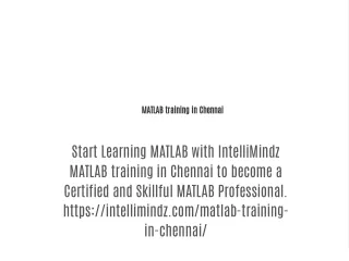matlab training in chennai