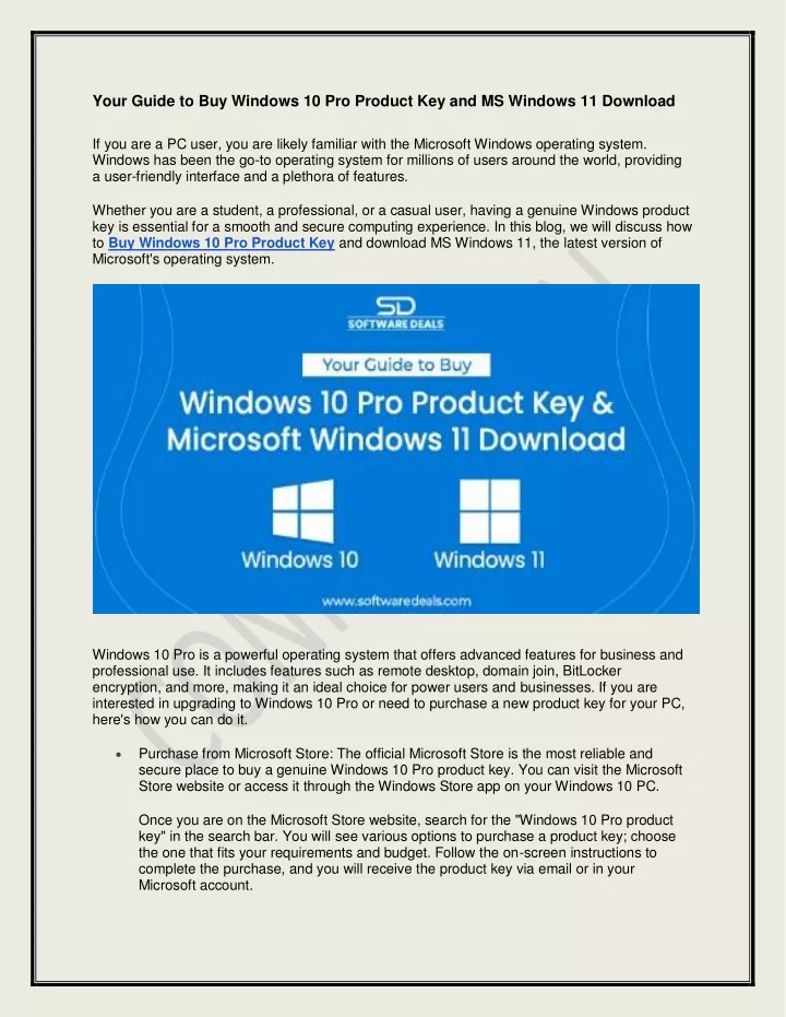 PPT - Your Guide to Buy Windows 10 Pro Product Key and MS Windows 11 Download PowerPoint 